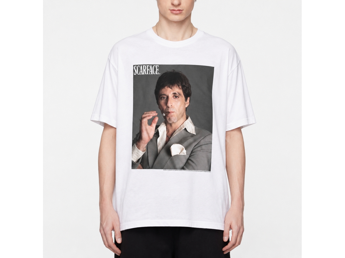 Rockinstone Scarface Movie Smokin White Adult T-shirt Size:xl