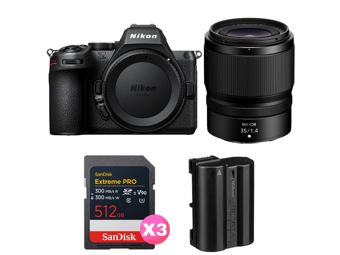 Z5 Ii + 35mm F/1.4 + 3 Sandisk 512gb Extreme Pro Uhs ii Sdxc + Nikon En el15c + Ebook “20 Dicas para Fotos Que Impressionam” NIKON