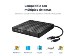 Reprodutor de Mídia Externo Ultrafino 2 em 1 Usb 3.0 Tipo C MDUG