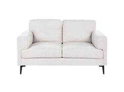 Sofá De 2 Plazas Beliani Lousto De Tela Beige 156x65x85