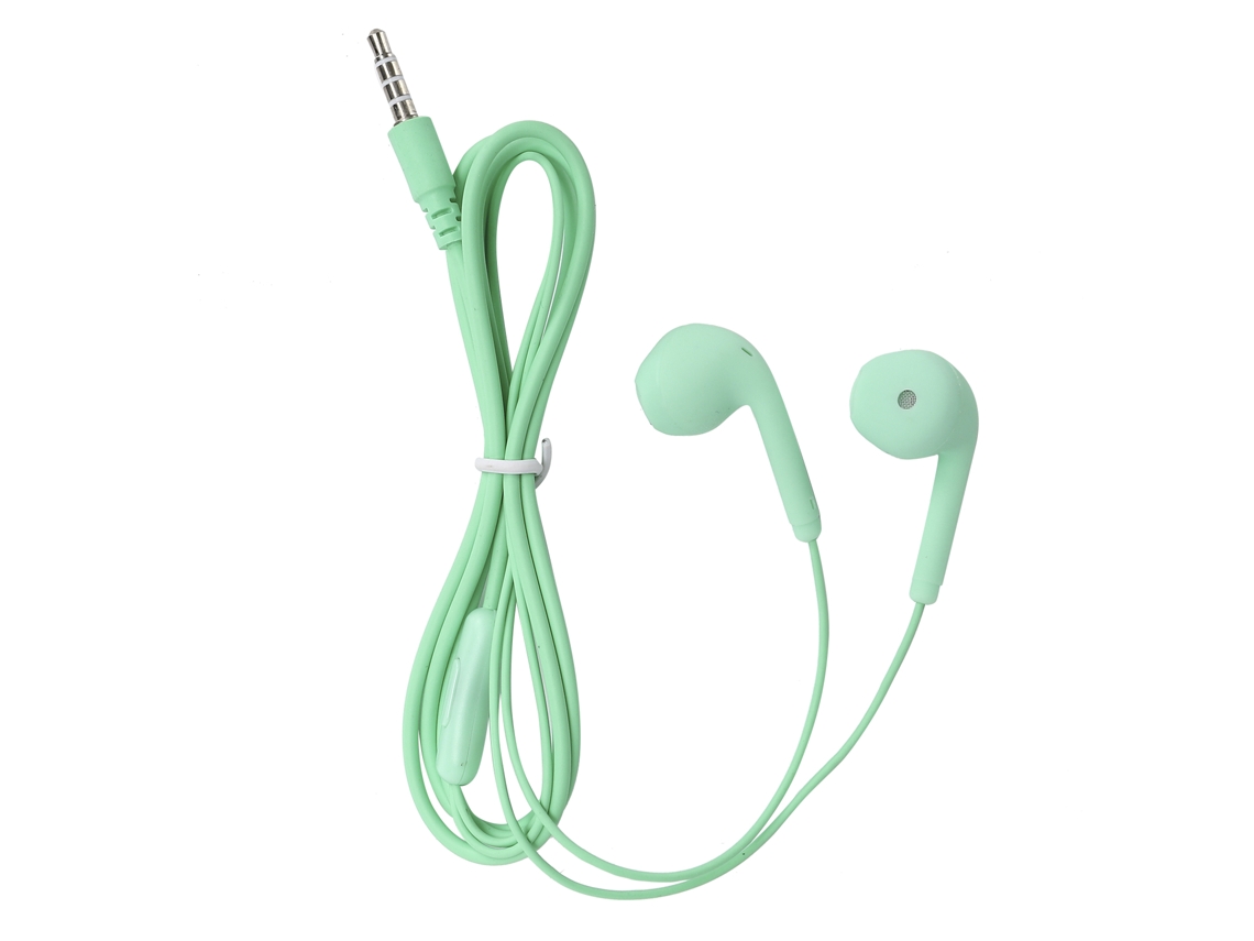 Fone De Ouvido Fio U19 3.5mm Controle Por Fio Hifi Música Universal Para Celular Verde