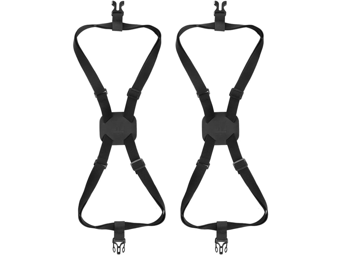 Conjunto De 2 Tiras Elásticas Ajustáveis Em Pu Para Bagagem