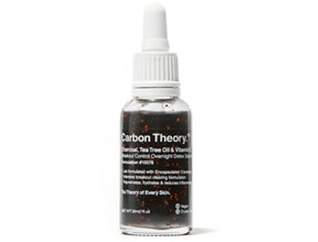 CARBON THEORY Charcoal Tea Tree Oil & Vitamin e Breakout Control Overnight Detox Serum Nocní Detoxikacní Sérum 30Ml