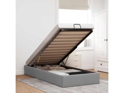 Vidaxl Estrutura De Cama Otomana Sem Colchão 90x200 Cm Cinzento Claro