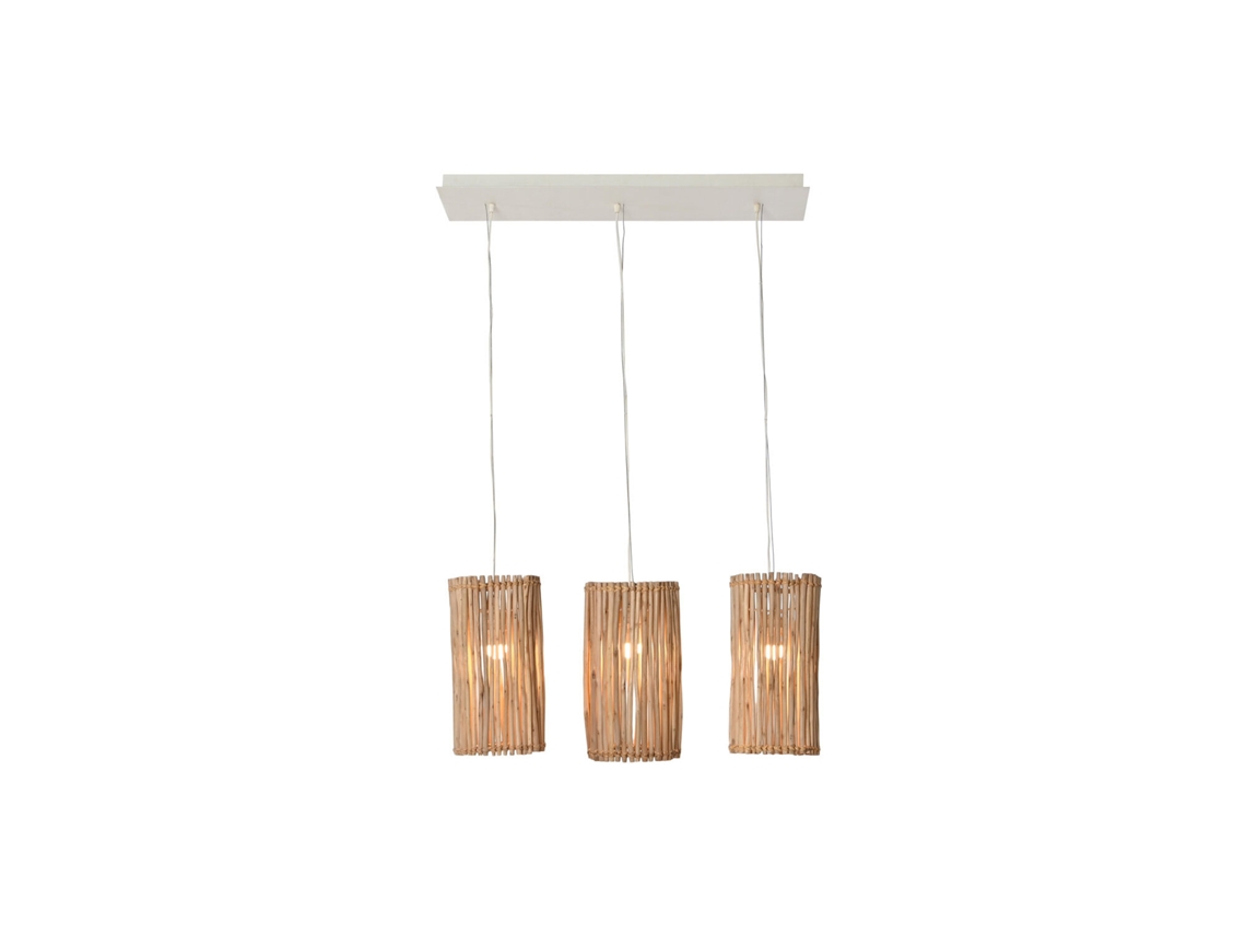 Luminária de Teto em Tronco de Eucalipto, Branca, 20x20x40cm ALEXANDRA HOUSE LIVING