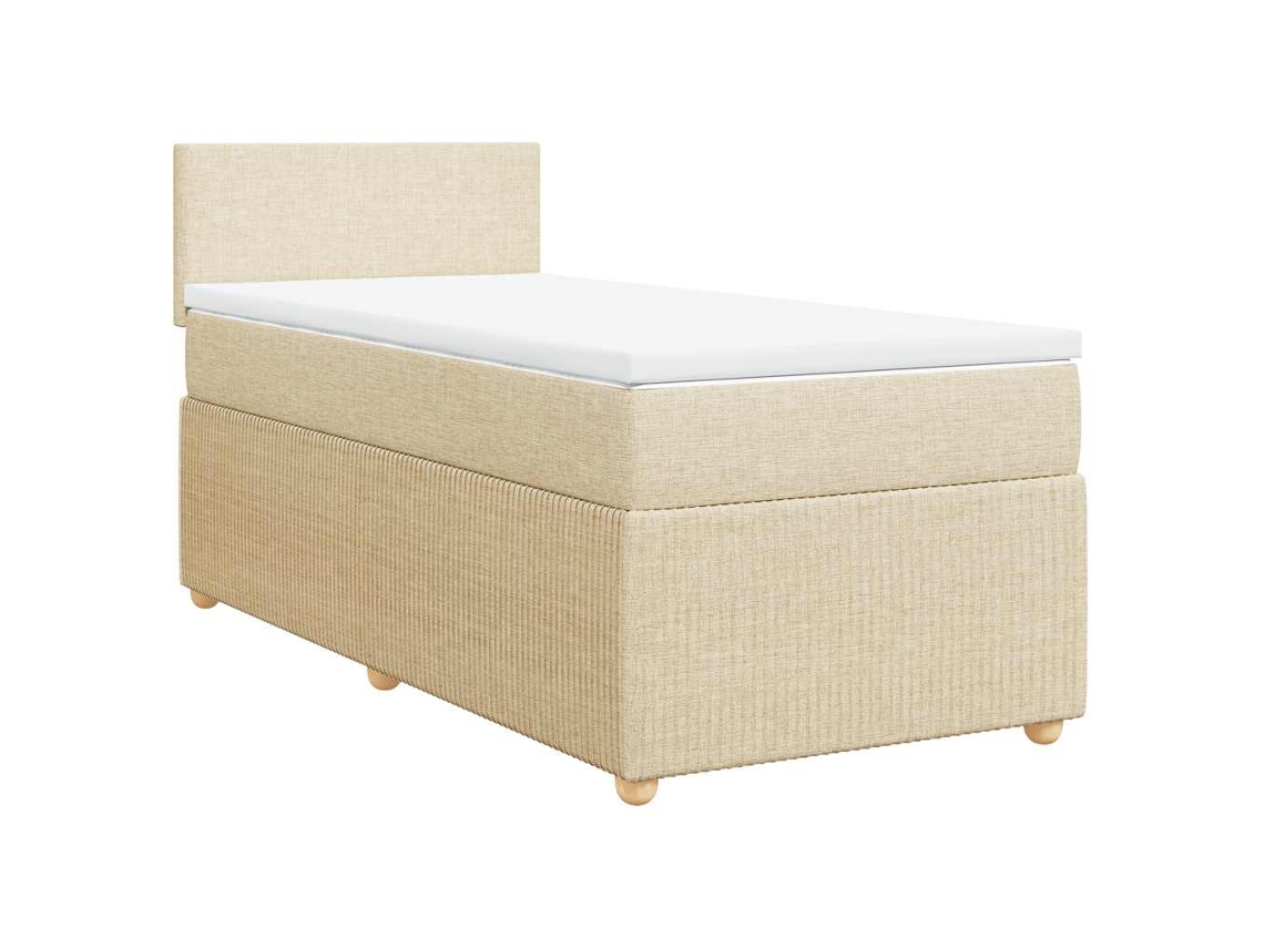 Cama com Molas/colchão 90x190 Cm Tecido Cor Creme MAISON EXCLUSIVE