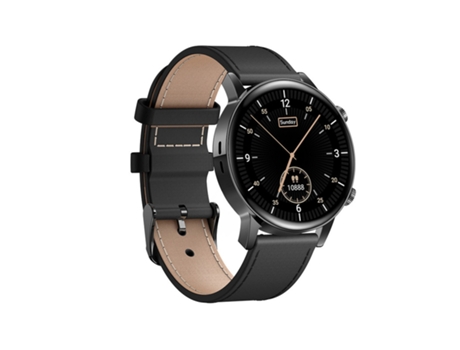 Relógio Inteligente Mk30 Bluetooth Chamada Detecção de Saúde Couro Preto GODTVAGT