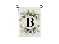 Bandeira Jardim Floral Beauty B 12x18 Polegadas Duplex Seda Juta Nome Família 3pcs Como Se Muestra