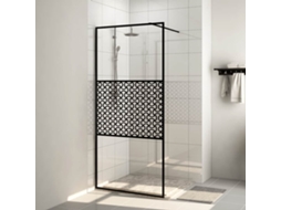 Vidaxl Divisória De Chuveiro C/ Vidro Transparente Esg 115x195cm Preto