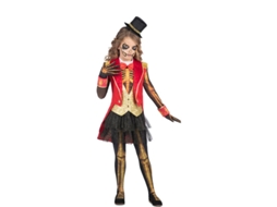 Fato de Skeleton Tamer com cocar para menina