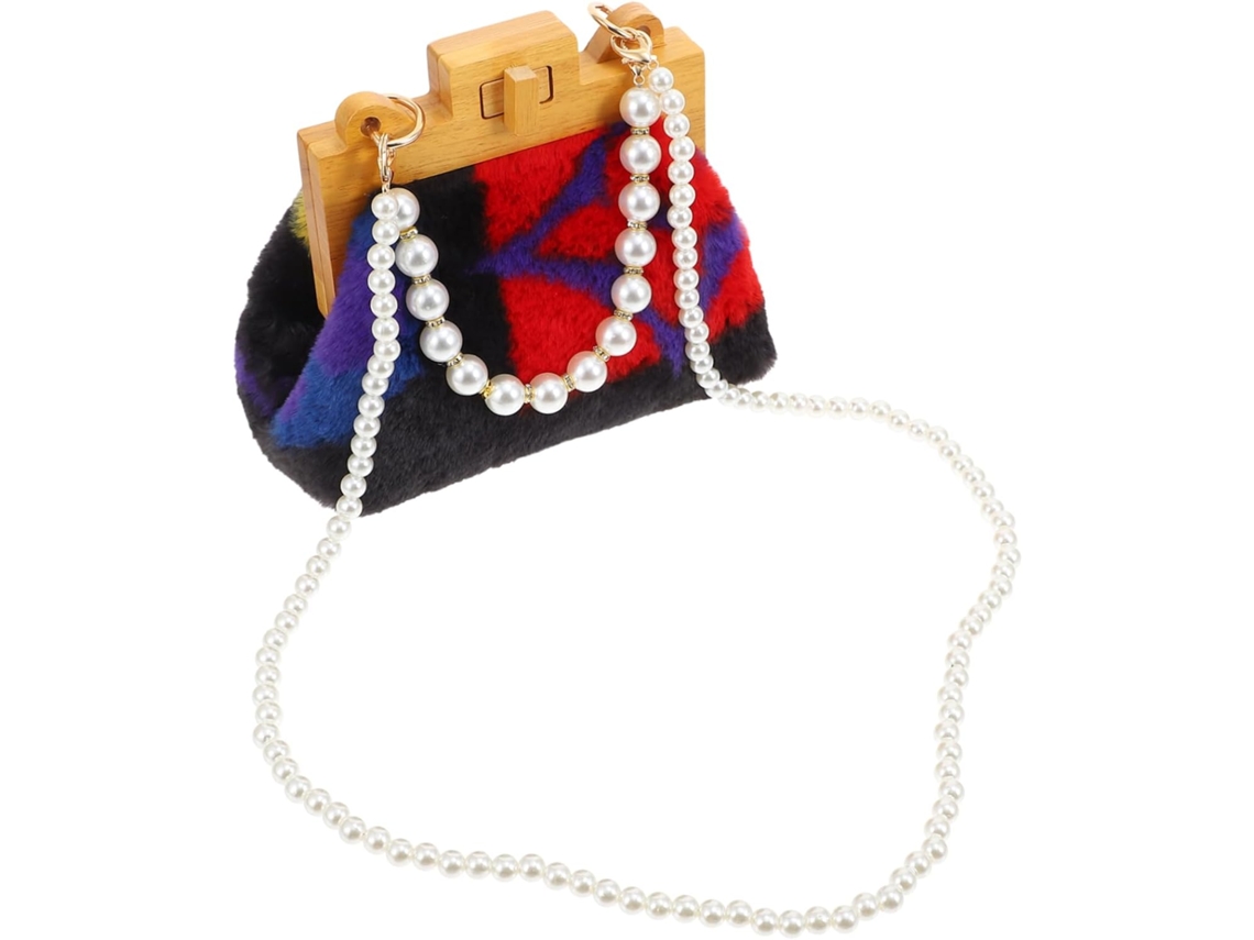 Bolsa Mensageiro De Pelúcia Com Miçangas, Bolsa De Mão Com Corrente De Miçangas, Bolsa Mensageiro Elegante E Prática.