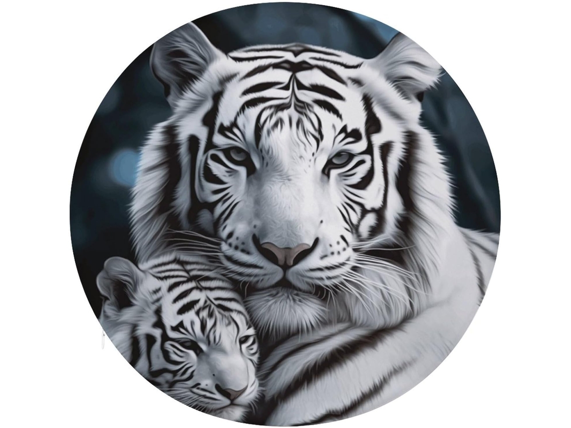 Almofada Quadrada Com Estampa De Tigre Branco, Resistente E Macia, Ideal Para Diversas Cadeiras
