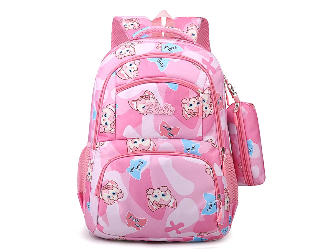 Mochila Com Estojo De Duas Peças, Bolsa Escolar Rosa