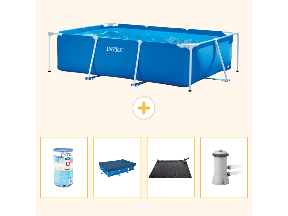 Intex Piscina Com Estrutura Retangular - 300x200x75 Cm - 5-peças S97