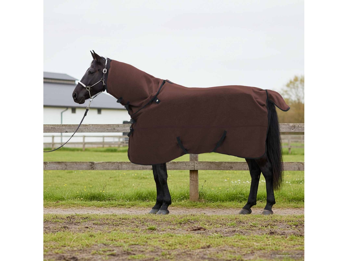 Vidaxl Cobertor De Cavalo Marrom Escuro Completo 125 Cm