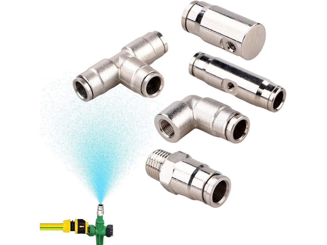 Conectores Deslizantes De Latão 5 Peças Para Sistemas Nebulização,