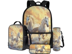 Conjunto De Mochila Escolar 4 Em 1 Para Crianças, Meninas E Meninos, Com Lancheira, Estojo
