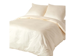 Homescapes Cream European Size Organic Cotton Duvet Cover Set 400 Tc, 150 X 200 Cm