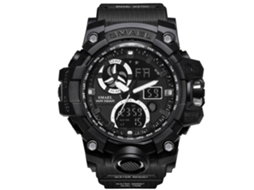 Reloj Deportivo De Pulsera Smael Impermeable Con Correa De Pu Luminoso Negro