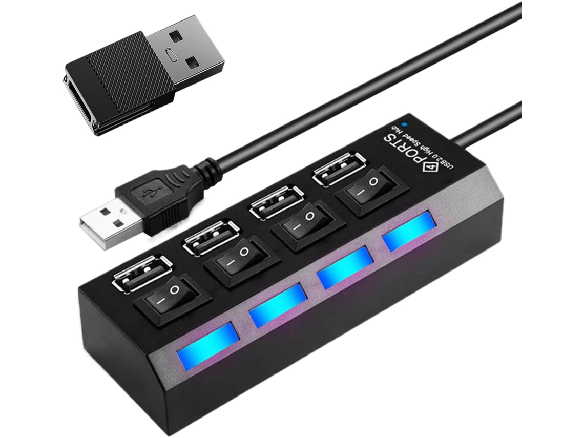 Hub Usb Multiportas De Alta Velocidade Com Transferência Rápida.