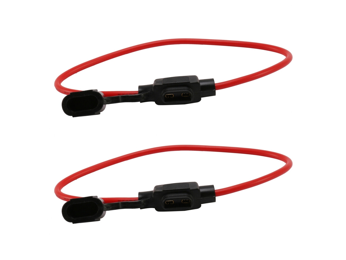 2x Porta fusíveis Auto de Lâmina com Fio 14awg Capacidade de 20a (blade)
