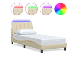 Estrutura de cama VIDAXL Creme Tecido (90 x 200 cm)