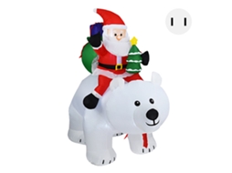 Urso Polar Inflável De Natal À Prova Dágua Com Luzes Led