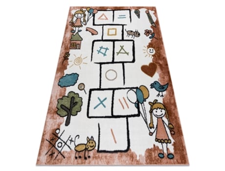 Tapete Fun Hop Para Crianças, Amarelinha, Animais Rosa (280 x 370 cm)