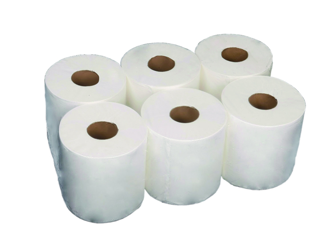 Papel reciclado para secagem à mão (6 rolos)