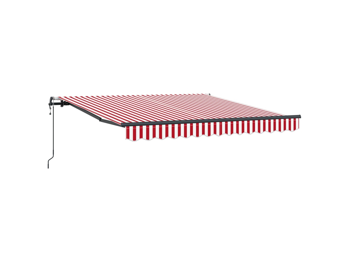 Toldo Retrátil Vermelho e Branco 350x250cm Tecido e Alumínio MAISON EXCLUSIVE