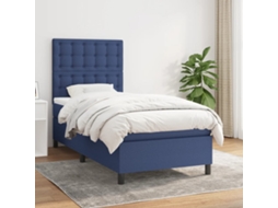 Vidaxl Cama Com Molas/colchão 80x200 Cm Tecido Azul