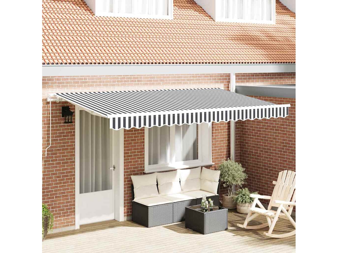 Vidaxl Toldo Retrátil Antracite 400 X 200 Cm Tecido