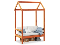 Vidaxl Banco Com Telhado 117,5x70x176,5 Cm Pinho Maciço Castanho-mel