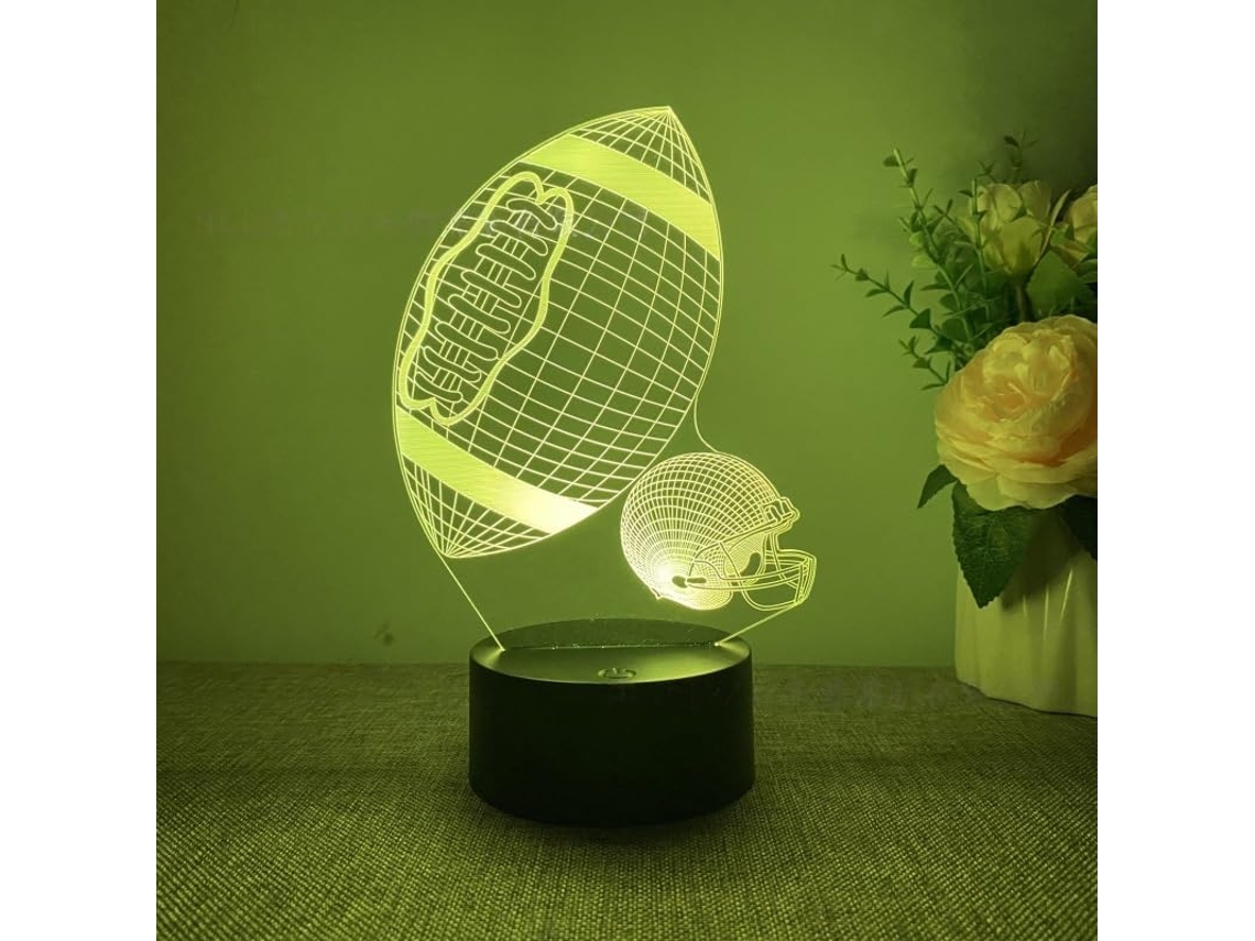 Luminária Noturna 3d Com Fones De Ouvido Lâmpada Ilusão Led Controle