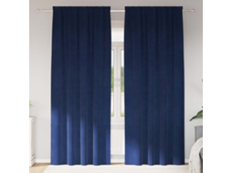 Vidaxl Cortinas Opacas 2 Pcs Azul Escuro 140 X 260 Cm Veludo