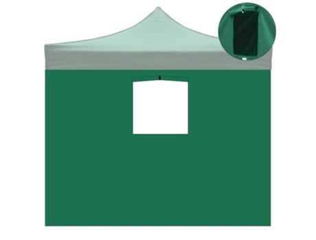 Cobertura Lateral Verde Impermeável de 3X2M com Janela Gazebo Dobrável de 3X3M DIVINA GARDEN