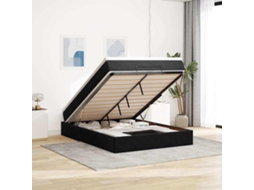 Vidaxl Estrutura De Cama Otomana Com Colchão 140x190 Cm Veludo Preto