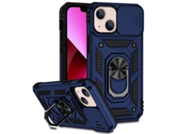 Suporte Casa Slide Câmara Para Iphone 13 Mini Pele Sintética Azul
