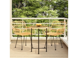 Conjunto De 3 Peças De Jantar Para Jardim Vime Pe Dkd Home Decor
