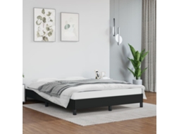 Vidaxl Estrutura De Cama 140x190 Cm Couro Artificial Preto