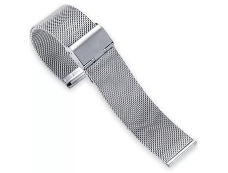 Bracelete em Metal Prateado para Relógio Largura 22Mm
