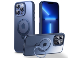 Suporte Casa Magsafe Para Iphone 13 Pro Pele Sintética Azul