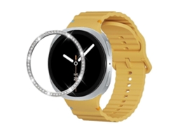 Pulseira De Silicone Com Bisel De Diamantes E Fivela Com Costura Ondulada.