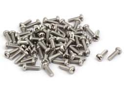 Parafuso de Máquina M3x10mm com Cabeça Redonda e Plana Phillips em Aço Inoxidável 316, Pacote com 80 CHABERLU
