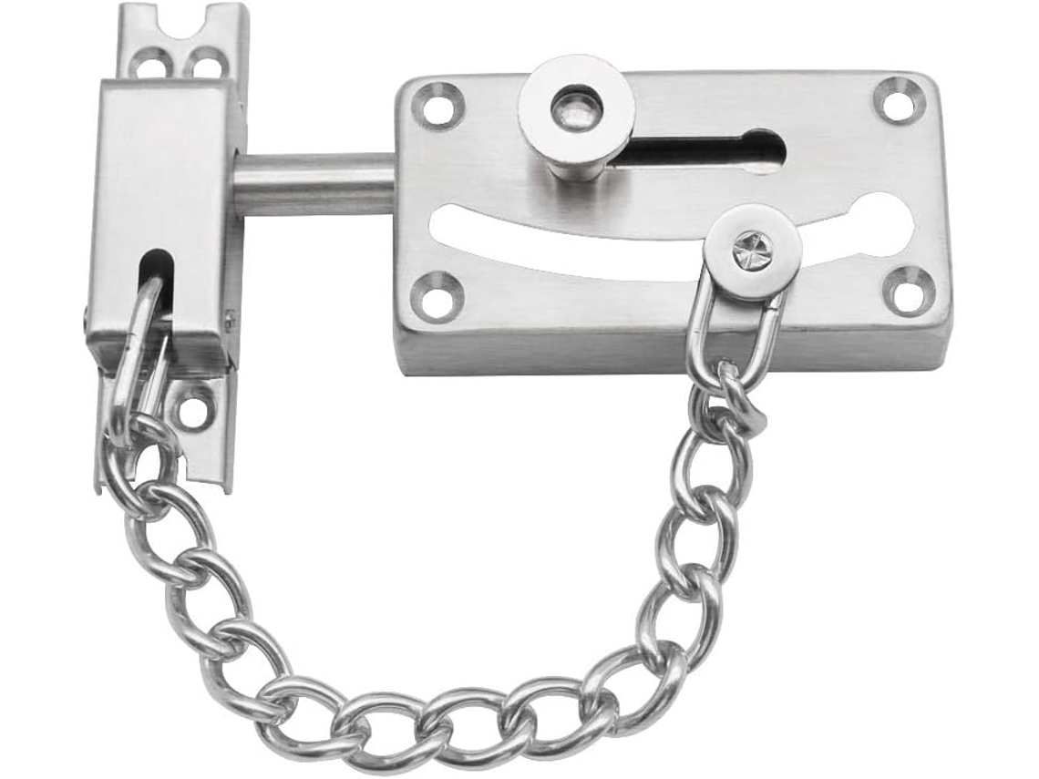 Fechadura De Corrente Deslizante Em Aço Inoxidável Para Porta, Trava Segurança Com Antifurto.