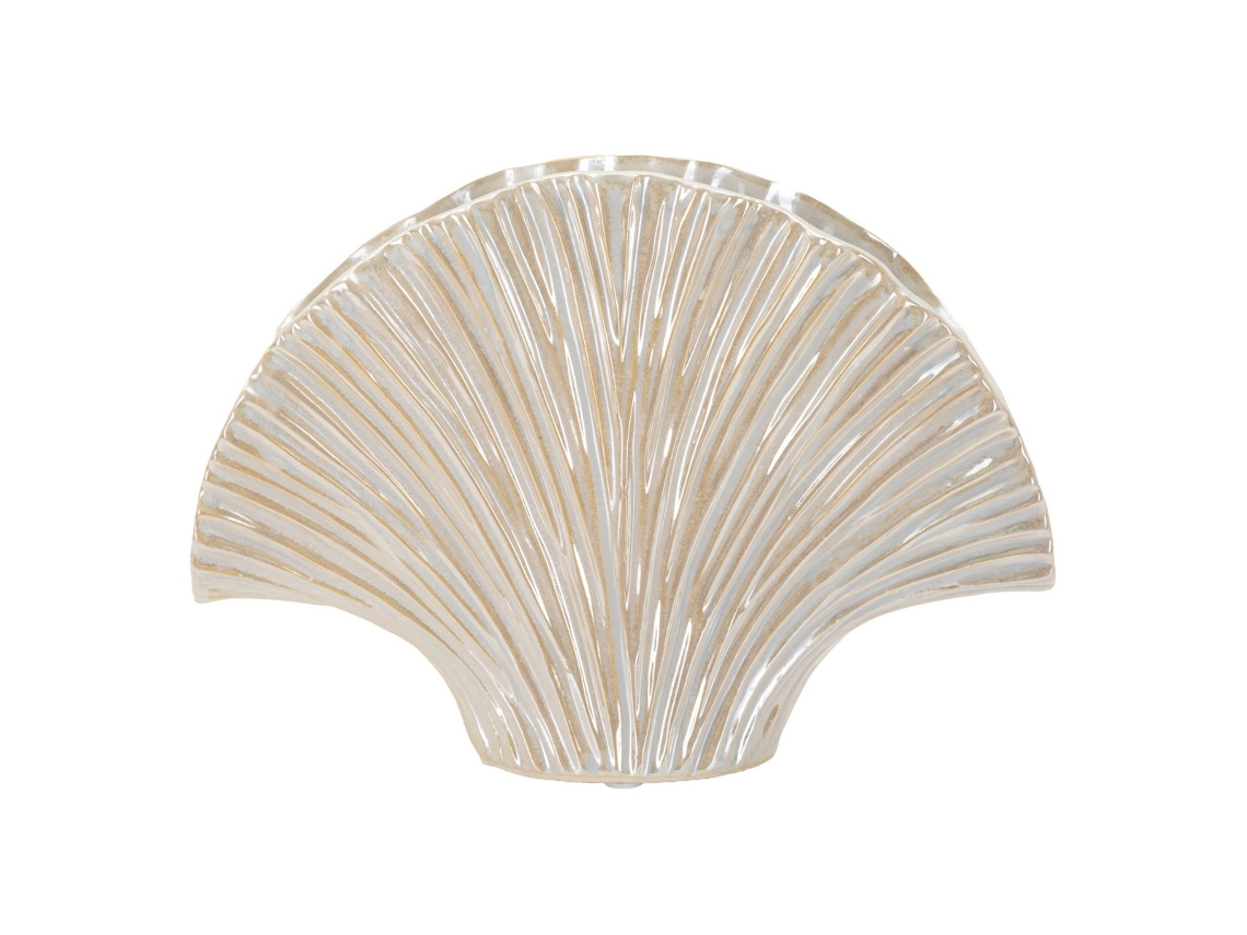 Vaso decorativo Mf851, cerâmica, branco, 27 x 8 x 19 cm, Epikasa