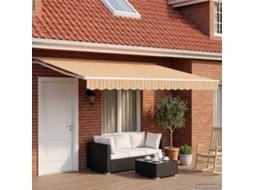 Vidaxl Toldo Retrátil Elétrico Azul, Laranja, Branco 4,5 × 3 M
