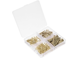 Pretyzoom Conjunto De 200-pregos Dourados Em Aço Para Pendurar Molduras, Kit Com Pregos De Vários Tamanhos, Caixa De