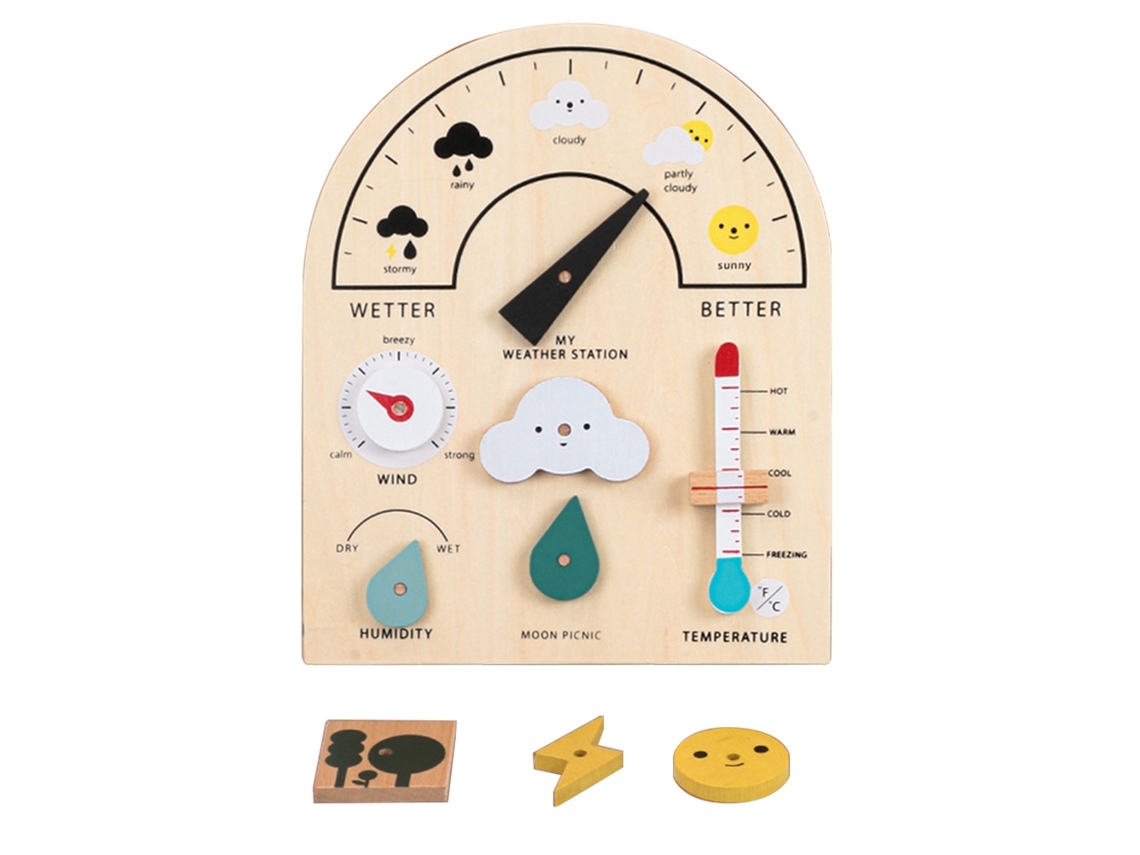 Walshlxq tablero de Aprendizaje do Clima de Madeira Brinquedos Educativos Precoce Presentes para Meninos e Meninas