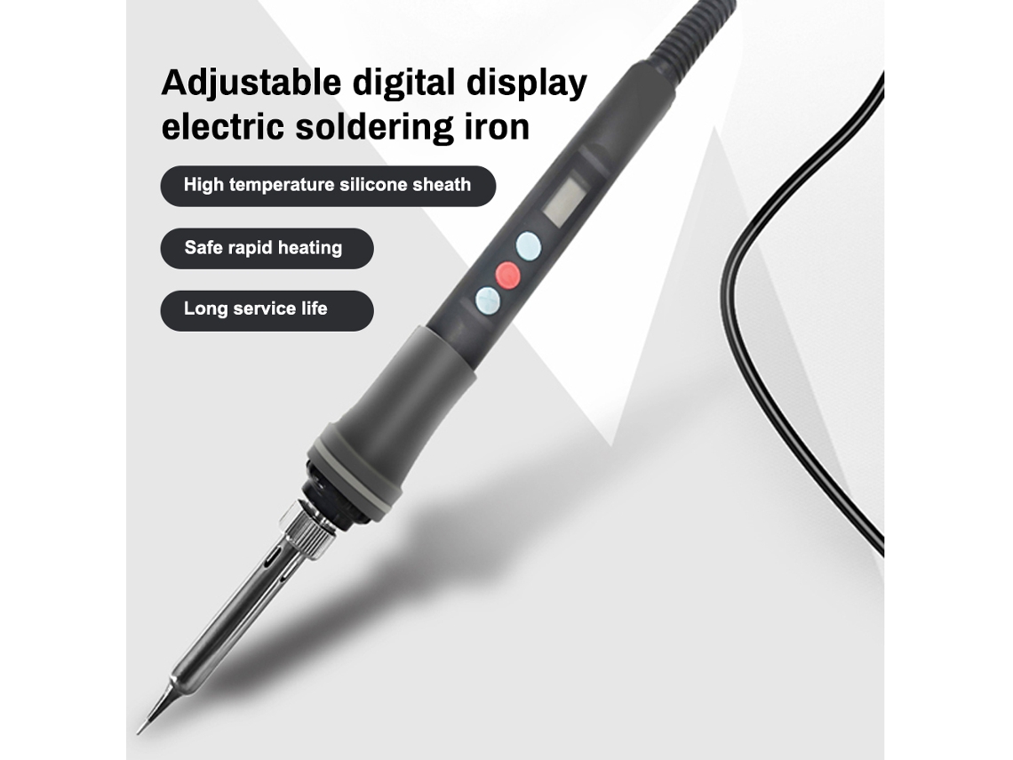 Ferro de soldar digital portátil inteligente de 90 W com visor e temperatura ajustável - Ferramentas de soldagem